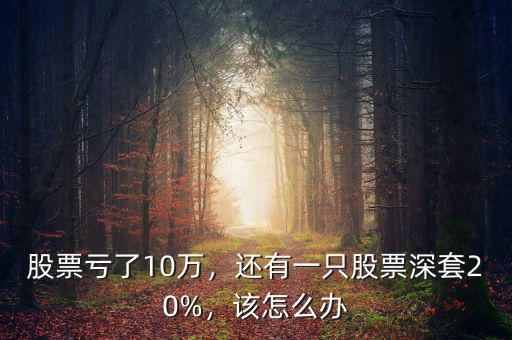 股票虧了10萬，還有一只股票深套20%，該怎么辦