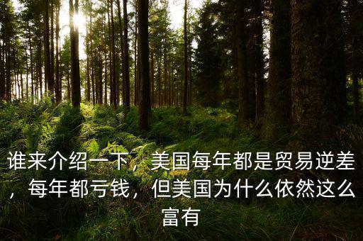 誰來介紹一下，美國(guó)每年都是貿(mào)易逆差，每年都虧錢，但美國(guó)為什么依然這么富有