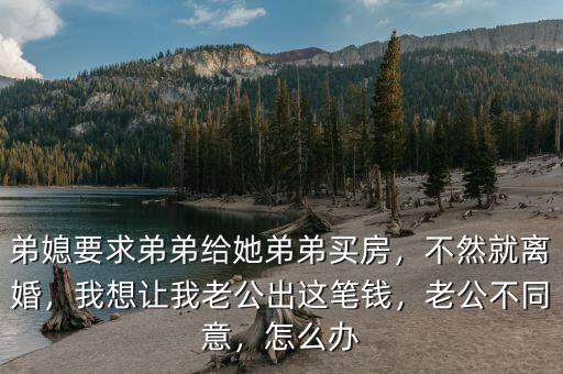 弟媳要求弟弟給她弟弟買房，不然就離婚，我想讓我老公出這筆錢，老公不同意，怎么辦