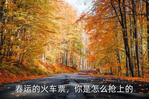 春運(yùn)的火車(chē)票，你是怎么搶上的