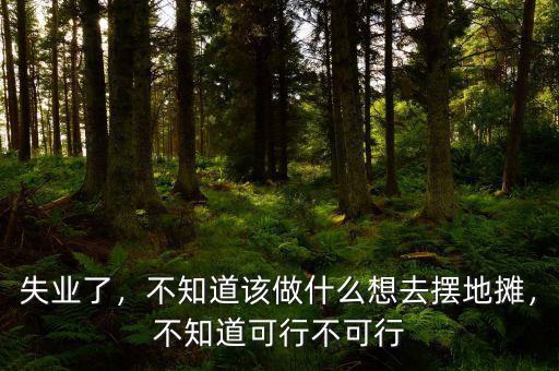 失業(yè)了，不知道該做什么想去擺地攤，不知道可行不可行