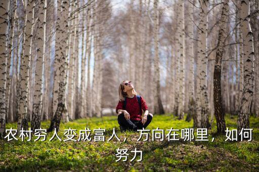農(nóng)村窮人變成富人，方向在哪里，如何努力