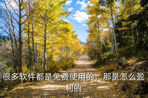 很多軟件都是免費使用的，那是怎么盈利的