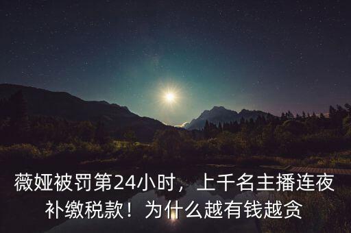 薇婭被罰第24小時，上千名主播連夜補(bǔ)繳稅款！為什么越有錢越貪