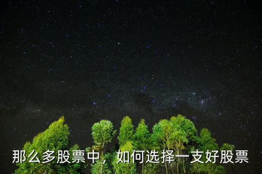 那么多股票中，如何選擇一支好股票