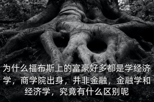 為什么福布斯上的富豪好多都是學經(jīng)濟學，商學院出身，并非金融，金融學和經(jīng)濟學，究竟有什么區(qū)別呢
