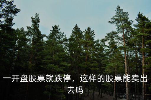 一開盤股票就跌停，這樣的股票能賣出去嗎