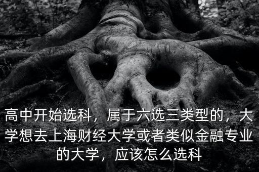 高中開(kāi)始選科，屬于六選三類(lèi)型的，大學(xué)想去上海財(cái)經(jīng)大學(xué)或者類(lèi)似金融專業(yè)的大學(xué)，應(yīng)該怎么選科