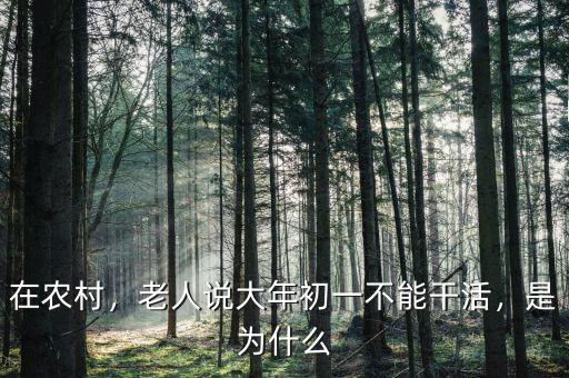 在農(nóng)村，老人說大年初一不能干活，是為什么