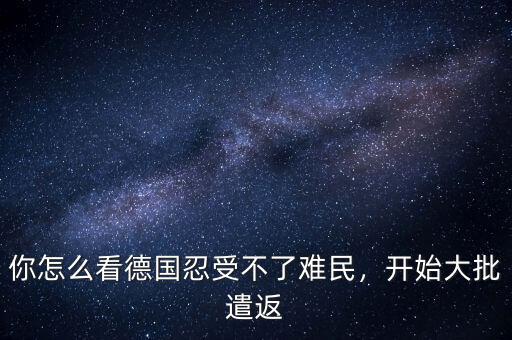 你怎么看德國忍受不了難民，開始大批遣返