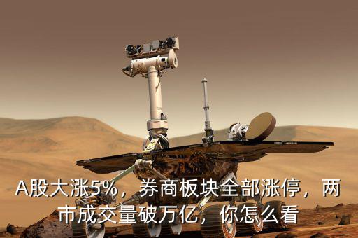 A股大漲5%，券商板塊全部漲停，兩市成交量破萬(wàn)億，你怎么看
