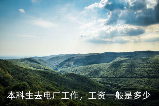 本科生去電廠工作，工資一般是多少
