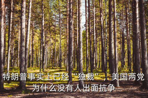 特朗普事實上已經(jīng)“獨裁”，美國兩黨為什么沒有人出面抗?fàn)? class=