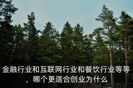 金融行業(yè)和互聯(lián)網(wǎng)行業(yè)和餐飲行業(yè)等等，哪個更適合創(chuàng)業(yè)為什么