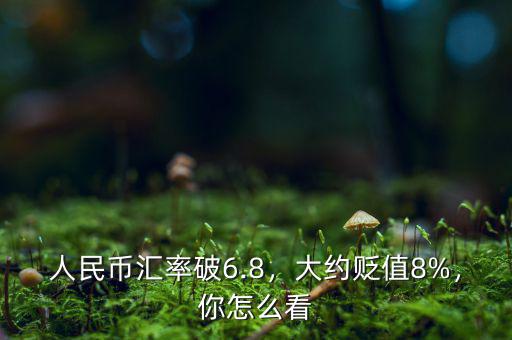 人民幣匯率破6.8，大約貶值8%，你怎么看
