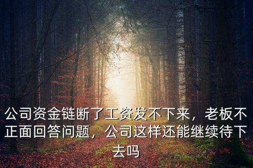 公司資金鏈斷了工資發(fā)不下來，老板不正面回答問題，公司這樣還能繼續(xù)待下去嗎