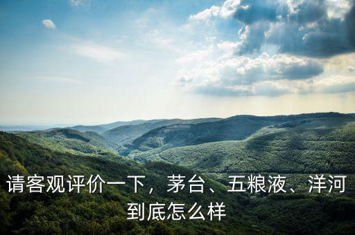 請客觀評價一下，茅臺、五糧液、洋河到底怎么樣