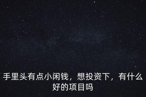 手里頭有點(diǎn)小閑錢(qián)，想投資下，有什么好的項(xiàng)目嗎