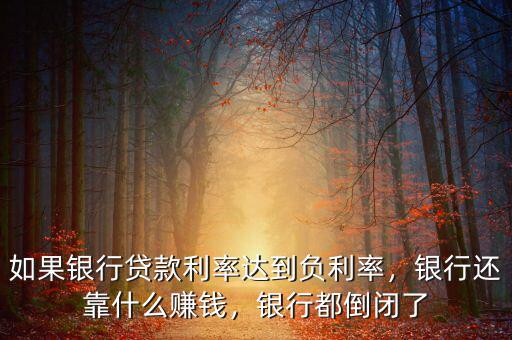 如果銀行貸款利率達(dá)到負(fù)利率，銀行還靠什么賺錢，銀行都倒閉了