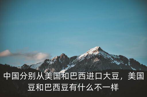中國分別從美國和巴西進口大豆，美國豆和巴西豆有什么不一樣