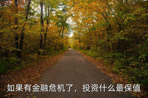 如果有金融危機了，投資什么最保值