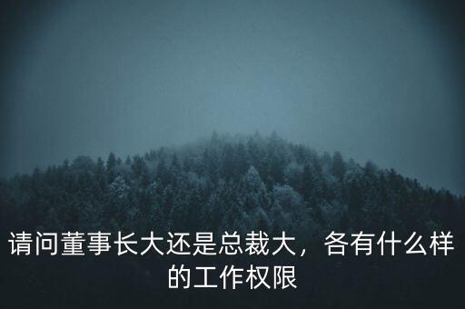 請問董事長大還是總裁大，各有什么樣的工作權(quán)限