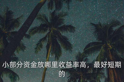 小部分資金放哪里收益率高，最好短期的