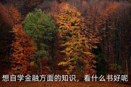 想自學(xué)金融方面的知識，看什么書好呢