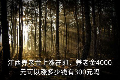 江西養(yǎng)老金上漲在即，養(yǎng)老金4000元可以漲多少錢有300元嗎