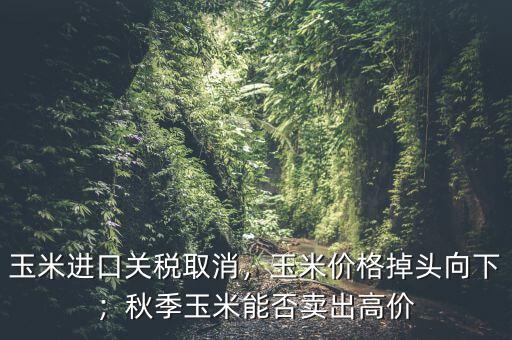 玉米進(jìn)口關(guān)稅取消，玉米價(jià)格掉頭向下；秋季玉米能否賣出高價(jià)