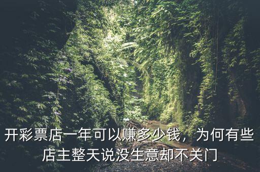 開(kāi)彩票店一年可以賺多少錢(qián)，為何有些店主整天說(shuō)沒(méi)生意卻不關(guān)門(mén)