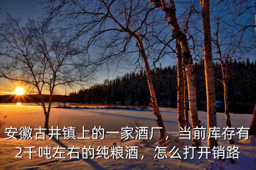 安徽古井鎮(zhèn)上的一家酒廠，當(dāng)前庫(kù)存有2千噸左右的純糧酒，怎么打開銷路