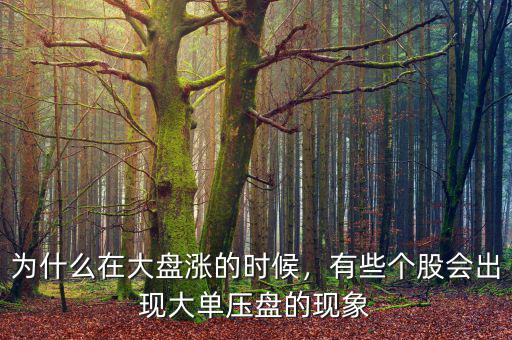 為什么在大盤漲的時候，有些個股會出現(xiàn)大單壓盤的現(xiàn)象