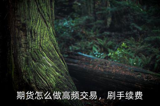 期貨怎么做高頻交易，刷手續(xù)費