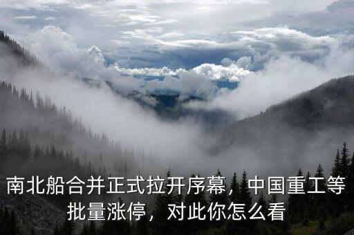 南北船合并正式拉開序幕，中國重工等批量漲停，對此你怎么看