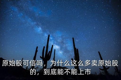 原始股可信嗎，為什么這么多賣原始股的，到底能不能上市