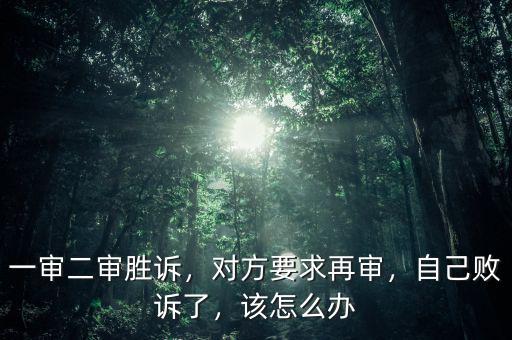 一審二審勝訴，對(duì)方要求再審，自己敗訴了，該怎么辦