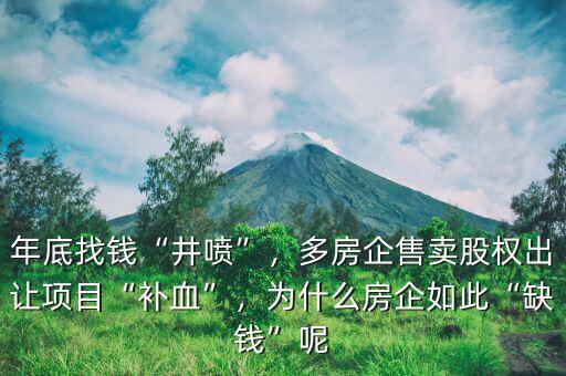 年底找錢“井噴”，多房企售賣股權(quán)出讓項目“補(bǔ)血”，為什么房企如此“缺錢”呢