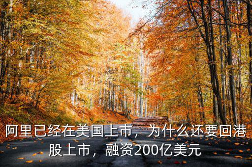 阿里已經(jīng)在美國(guó)上市，為什么還要回港股上市，融資200億美元