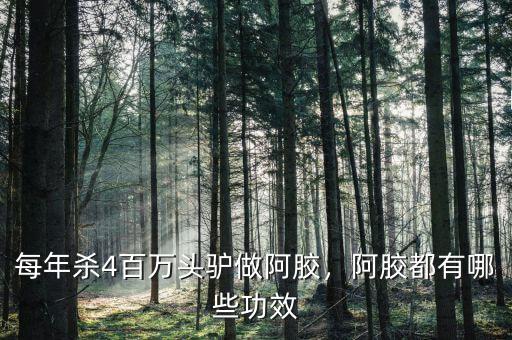 每年殺4百萬頭驢做阿膠，阿膠都有哪些功效