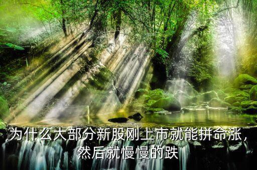 為什么大部分新股剛上市就能拼命漲，然后就慢慢的跌