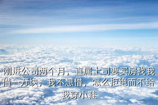 剛進公司兩個月，直屬上司要買房找我借一萬塊，我不想借，怎么拒絕而不給我穿小鞋