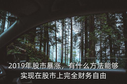 2019年股市暴漲，有什么方法能夠?qū)崿F(xiàn)在股市上完全財(cái)務(wù)自由