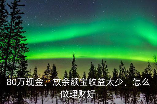 80萬(wàn)現(xiàn)金，放余額寶收益太少，怎么做理財(cái)好