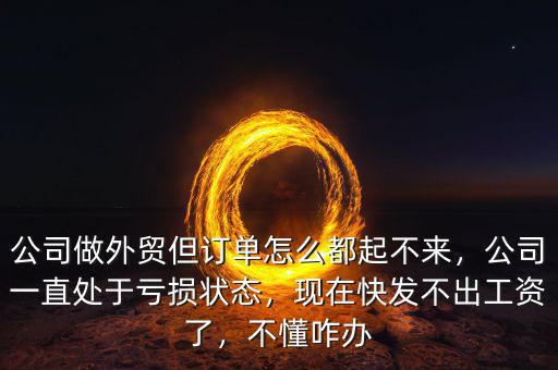 公司做外貿(mào)但訂單怎么都起不來(lái)，公司一直處于虧損狀態(tài)，現(xiàn)在快發(fā)不出工資了，不懂咋辦