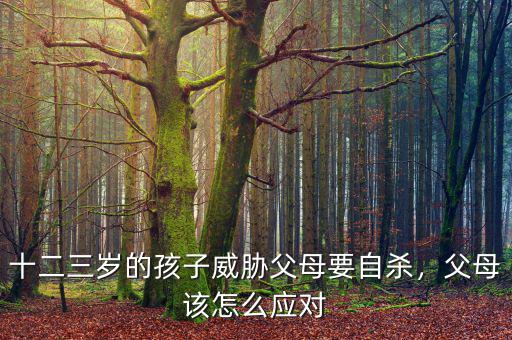 十二三歲的孩子威脅父母要自殺，父母該怎么應對