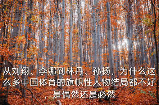從劉翔、李娜到林丹、孫楊，為什么這么多中國體育的旗幟性人物結(jié)局都不好，是偶然還是必然