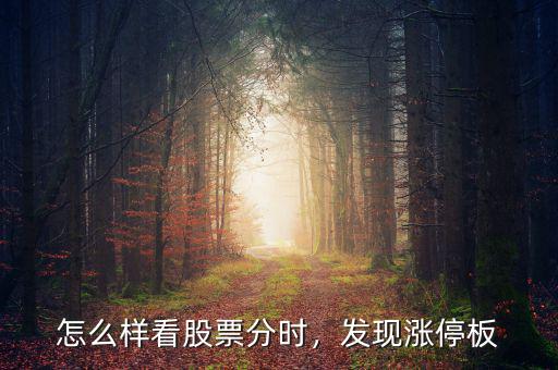 怎么樣看股票分時(shí)，發(fā)現(xiàn)漲停板