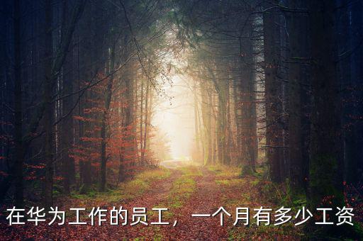 在華為工作的員工，一個月有多少工資