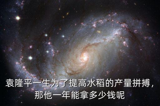 袁隆平一生為了提高水稻的產(chǎn)量拼搏，那他一年能拿多少錢呢